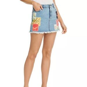 Alice and Olivia
Patchwork Denim Mini Skirt